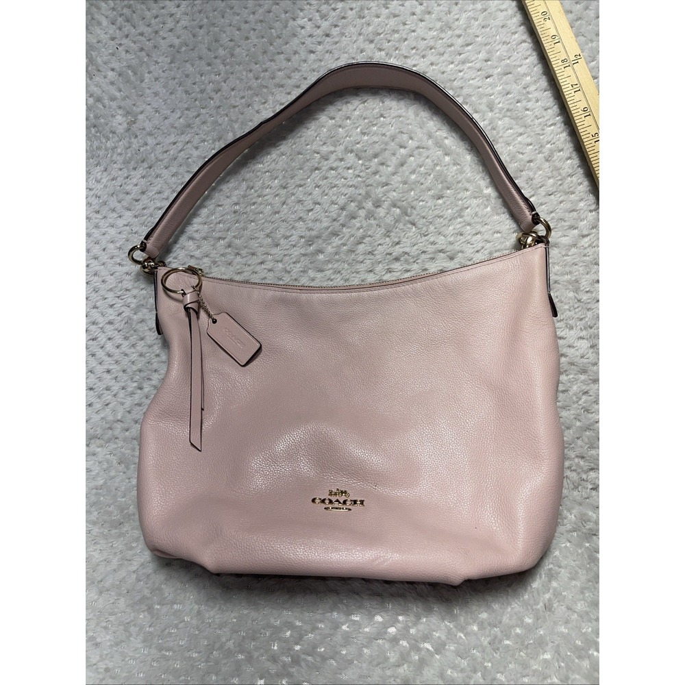 Coach Pebbled Pink Leather Hobo Shoulder Bag - Picture 1 of 14